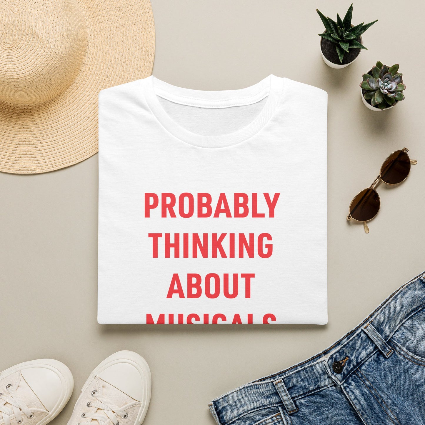 Probably Thinking About Musicals T‑Shirt — Funny Theater Lover Tee