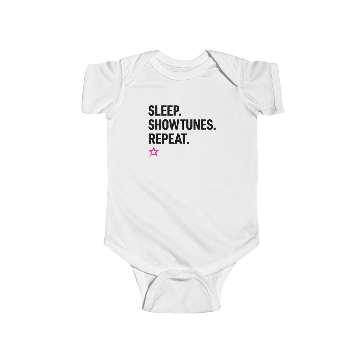 Sleep Showtunes Repeat baby bodysuit