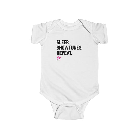 Sleep Showtunes Repeat baby bodysuit